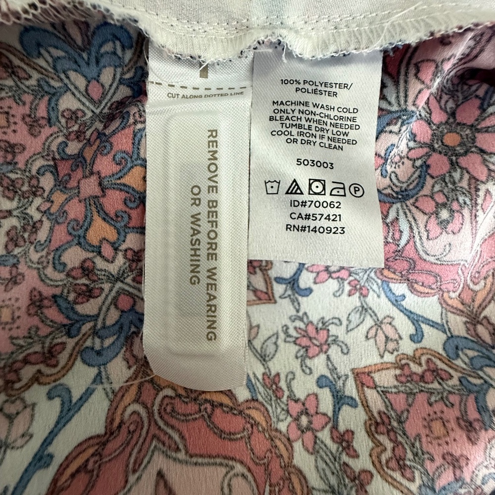 LOFT Mini Skirt Pink Blue White Pattern Size S - Picture 5 of 9